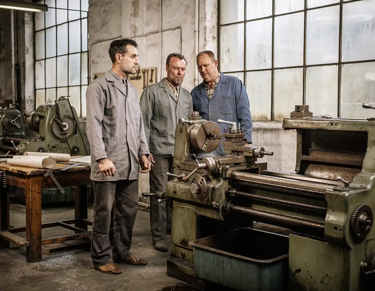 Rad u mašinskoj radionici tokom posleratne industrijalizacije