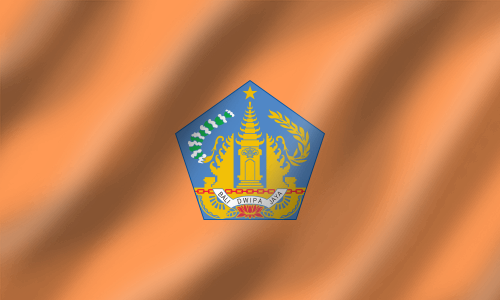 Zastava provincije Bali, narandžasto polje sa grbom u sredini