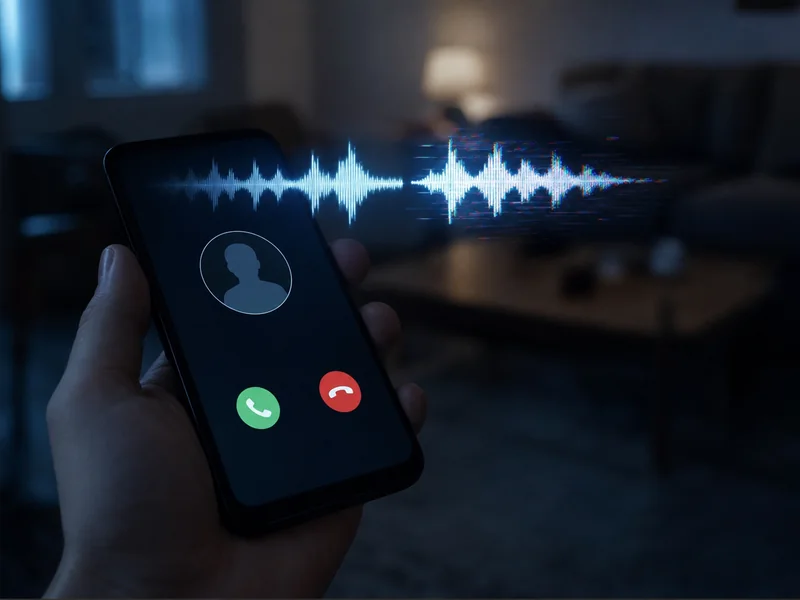 Telefon u ruci sa pozivom nepoznatog broja i rascepljenim zvučnim talasom