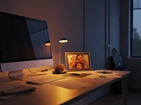 slicica prazna kancelarija sa porodičnom fotografijom