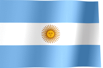 Zastava Argentine - plavo-bele pruge sa Suncem Maja u centru