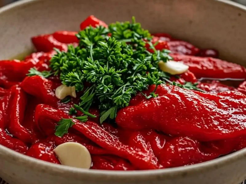 Cepkana pečena paprika sa belim lukom