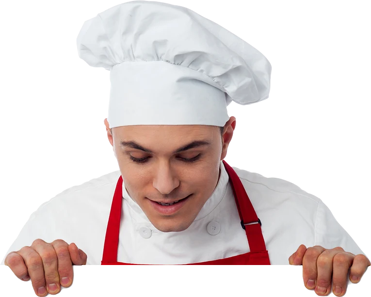 Kuvar viri preko ivice forme za slanje recepata
